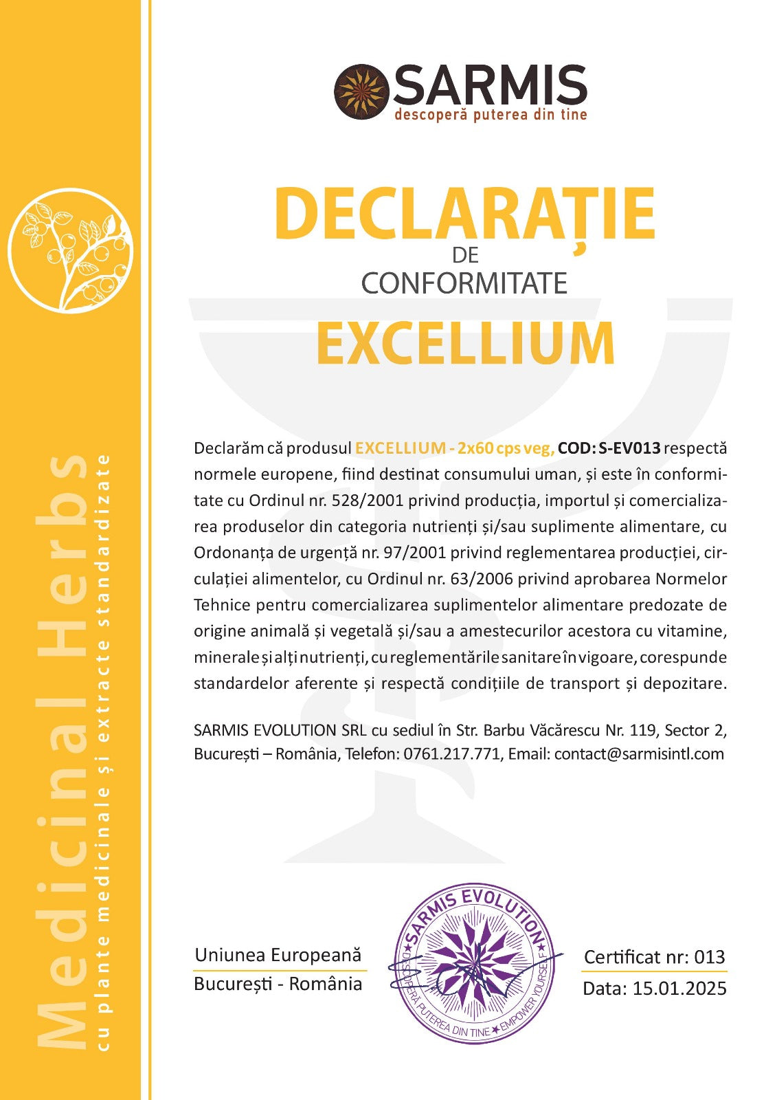 Excellium 2 – reishi ganoderma, agaricus, black garlic – 60 capsules