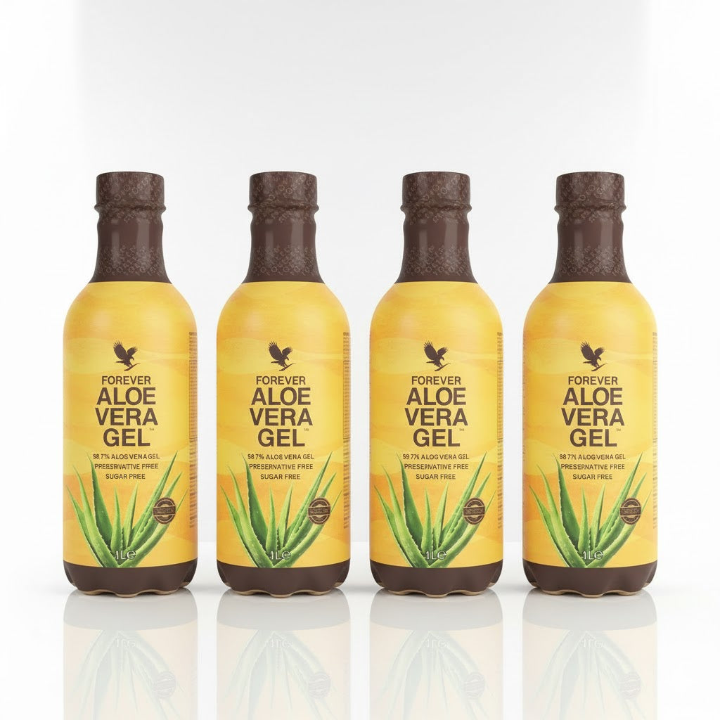 FOREVER Aloe Vera Gel 1L – 4 Bottle Pack, Same Flavor